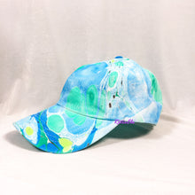 Load image into Gallery viewer, Color Block Blue Teal Retro Inspired Blacklight Dad Hat-Marble Dipped
