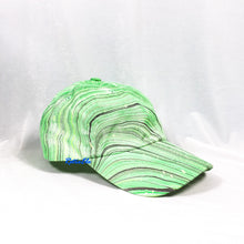 Load image into Gallery viewer, Green Black Striped Retro Inspired Blacklight Dad Hat-Marble Dipped
