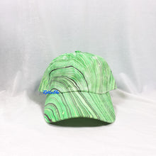 Load image into Gallery viewer, Green Black Striped Retro Inspired Blacklight Dad Hat-Marble Dipped
