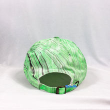 Load image into Gallery viewer, Green Black Striped Retro Inspired Blacklight Dad Hat-Marble Dipped
