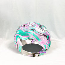 Load image into Gallery viewer, Teal Pink Wave Swirl Retro Inspired Blacklight Dad Hat-Marble Dipped
