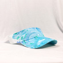 Load image into Gallery viewer, Ocean Blue Wave Retro Inspired Blacklight Visor Hat-Marble Dipped
