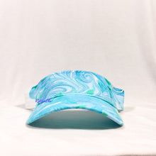 Load image into Gallery viewer, Ocean Blue Wave Retro Inspired Blacklight Visor Hat-Marble Dipped
