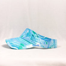 Load image into Gallery viewer, Ocean Blue Wave Retro Inspired Blacklight Visor Hat-Marble Dipped
