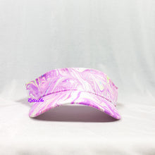 Load image into Gallery viewer, Purple with Blue Speckles Retro Inspired Blacklight Visor Hat-Marble Dipped
