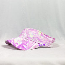 Load image into Gallery viewer, Purple with Blue Speckles Retro Inspired Blacklight Visor Hat-Marble Dipped
