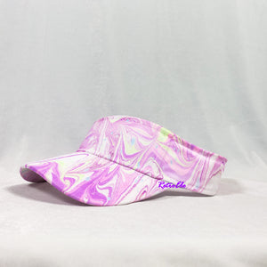 Purple with Blue Speckles Retro Inspired Blacklight Visor Hat-Marble Dipped