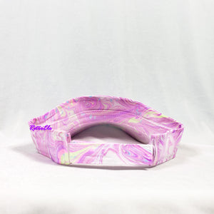 Purple with Blue Speckles Retro Inspired Blacklight Visor Hat-Marble Dipped