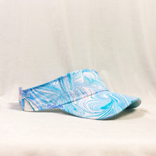 Load image into Gallery viewer, Ocean Blue Swirl Retro Inspired Visor Hat-Marble Dipped
