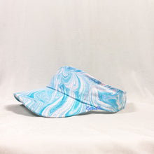 Load image into Gallery viewer, Ocean Blue Swirl Retro Inspired Visor Hat-Marble Dipped
