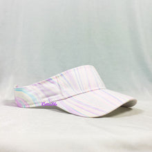 Load image into Gallery viewer, Pastel Rainbow Stripe Retro Inspired Visor Hat-Marble Dipped
