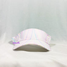 Load image into Gallery viewer, Pastel Rainbow Stripe Retro Inspired Visor Hat-Marble Dipped
