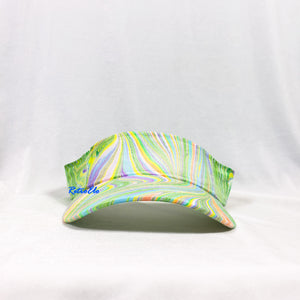 Rainbow Stripe Retro Inspired Visor Hat-Marble Dipped