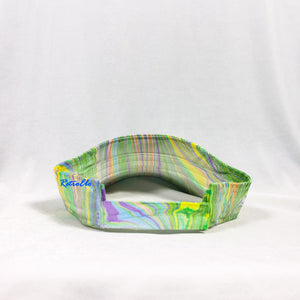 Rainbow Stripe Retro Inspired Visor Hat-Marble Dipped