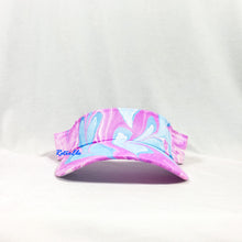 Load image into Gallery viewer, Pink Blue Hearts Retro Inspired Visor Hat-Marble Dipped
