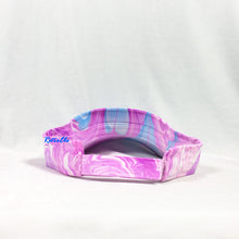 Load image into Gallery viewer, Pink Blue Hearts Retro Inspired Visor Hat-Marble Dipped
