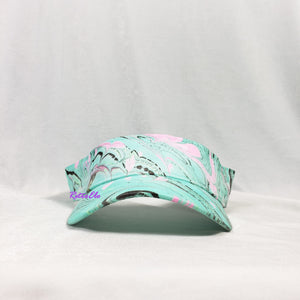 Tiny Pink Hearts Retro Inspired Visor Hat-Marble Dipped