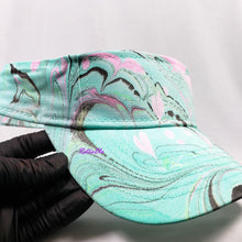 Load image into Gallery viewer, Tiny Pink Hearts Retro Inspired Visor Hat-Marble Dipped
