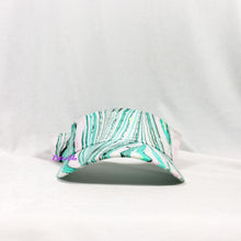 Load image into Gallery viewer, Teal Pink Black Stripes Retro Inspired Visor Hat-Marble Dipped
