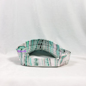 Teal Pink Black Stripes Retro Inspired Visor Hat-Marble Dipped