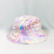 Load image into Gallery viewer, Pastel Rainbow Retro Inspired Blacklight Bucket Hat-Marble Dipped
