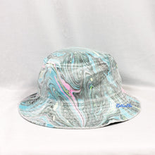 Load image into Gallery viewer, Black Blue Retro Inspired Blacklight Bucket Hat-Marble Dipped
