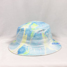 Load image into Gallery viewer, Color Block Blue Green Pink Retro Inspired Blacklight Bucket Hat-Marble Dipped
