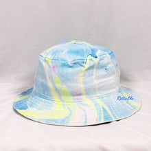 Load image into Gallery viewer, Color Block Blue Green Pink Retro Inspired Blacklight Bucket Hat-Marble Dipped
