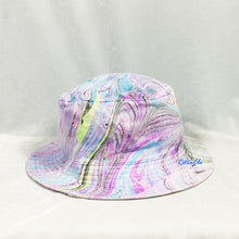 Load image into Gallery viewer, Purple Blue Retro Inspired Blacklight Bucket Hat-Marble Dipped
