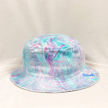 Load image into Gallery viewer, Pastel Purple Blue Retro Inspired Blacklight Bucket Hat-Marble Dipped
