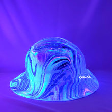 Load image into Gallery viewer, Purple Black Wave Retro Inspired Blacklight Bucket Hat-Marble Dipped
