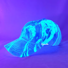 Load image into Gallery viewer, Color Block Blue Green Retro Inspired Blacklight Dad Hat-Marble Dipped
