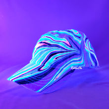 Load image into Gallery viewer, Neon Rainbow Retro Inspired Blacklight Dad Hat-Marble Dipped
