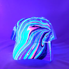 Load image into Gallery viewer, Neon Rainbow Retro Inspired Blacklight Dad Hat-Marble Dipped
