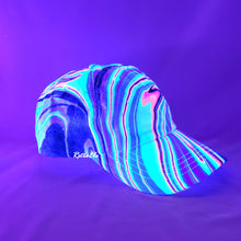 Load image into Gallery viewer, Neon Rainbow Retro Inspired Blacklight Dad Hat-Marble Dipped
