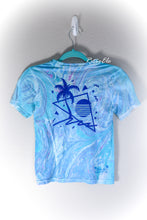 Load image into Gallery viewer, Retro Palm Tree Ocean Marbled Shirt-Youth Small
