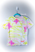 Load image into Gallery viewer, Pink Flowers Marbled Shirt-Youth Large
