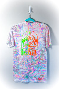 Flamingo Paradise Rainbow Marbled Shirt-Adult Small