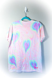 Rainbow Heart Marbled Shirt-Adult Large