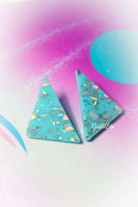 80s Inspired Chunky Glitter Triangle Studs | More Colors!