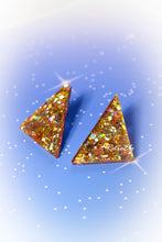 Load image into Gallery viewer, 80s Inspired Chunky Glitter Triangle Studs | More Colors!
