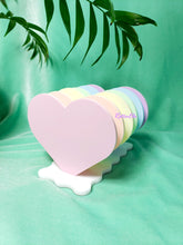 Load image into Gallery viewer, Rainbow Pastel Acrylic Heart Coaster Set with Holder
