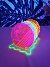 Load image into Gallery viewer, Fluorescent UV Acrylic Coaster Set-Flamingo Paradise

