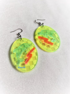 Blacklight Retro Dolphin Earrings