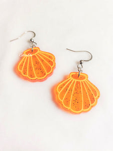 Mini Transparent Shimmer Seashell Earrings | More colors!