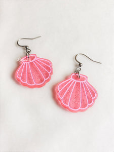 Mini Transparent Shimmer Seashell Earrings | More colors!