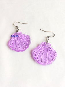 Mini Transparent Shimmer Seashell Earrings | More colors!