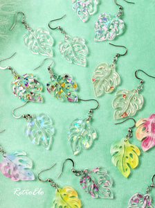 Mini Tropical Monstera Leaf Earrings | More Colors!