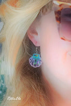 Load image into Gallery viewer, Mini Pastel Rainbow Iridescent Glitter Seashell Earrings
