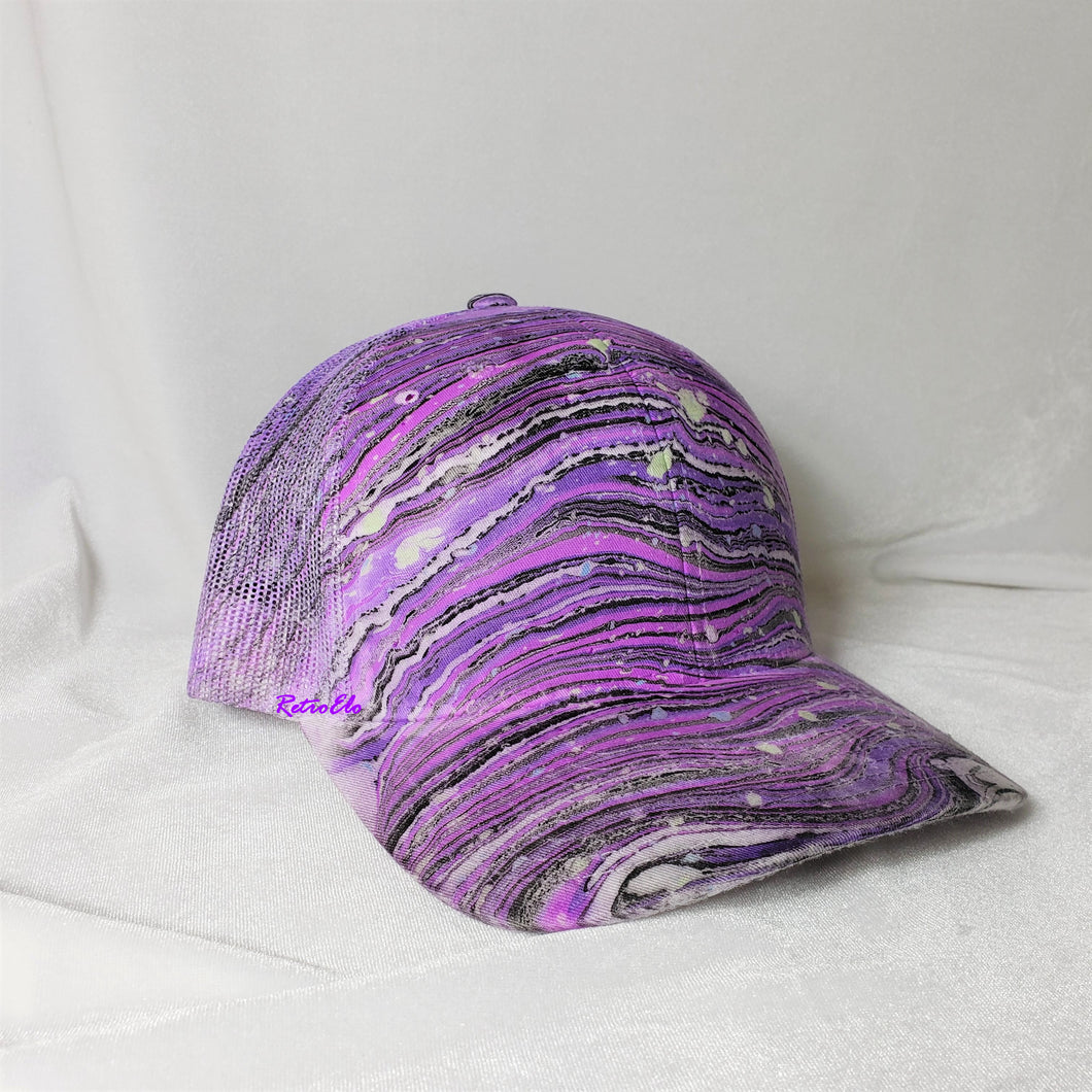 Purple and Black Splatter Trucker Hat